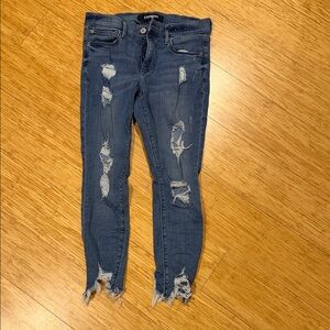 Express Distressed Blue Jeans